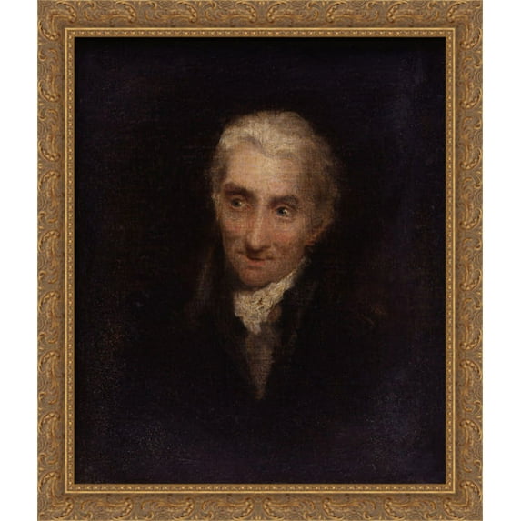 Unknown man, formerly known as James Northcote 28x32 Large Gold Ornate Wood Framed Canvas Art by David Wilkie