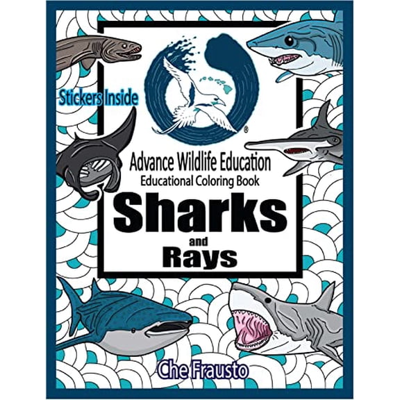 Pre-Owned Sharks and Rays Wildlife Educational Coloring Book (Paperback) 9781954836075