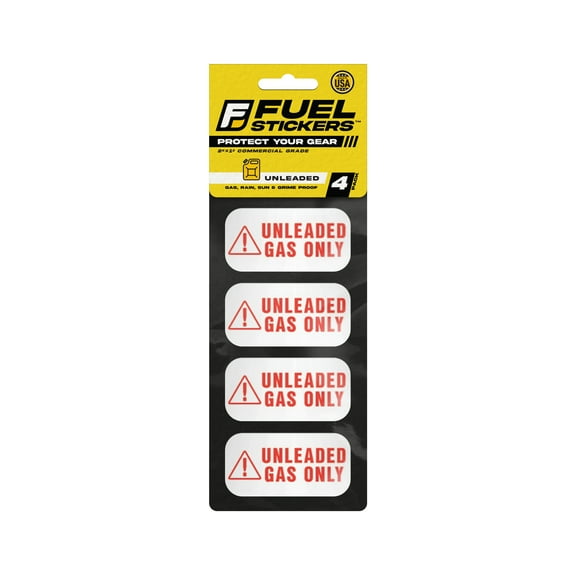 Unleaded Fuel Only Sticker | 2x1 | 4 Labels - USA Made