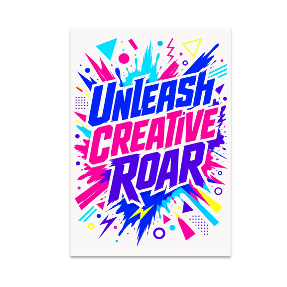 Unleash Creative Roar Abstract Art - Creative Meetup Decor - 13x19 Poster Print