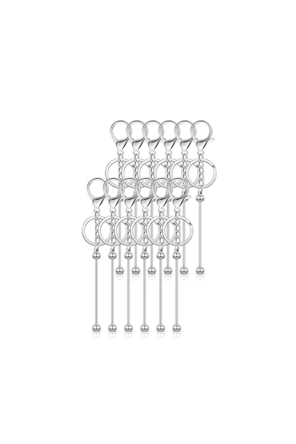 Unleash Creativity with 12 Pcs Alloy Keychain Making Set for Beading Projects and Personalize Gifts Trendy Adults