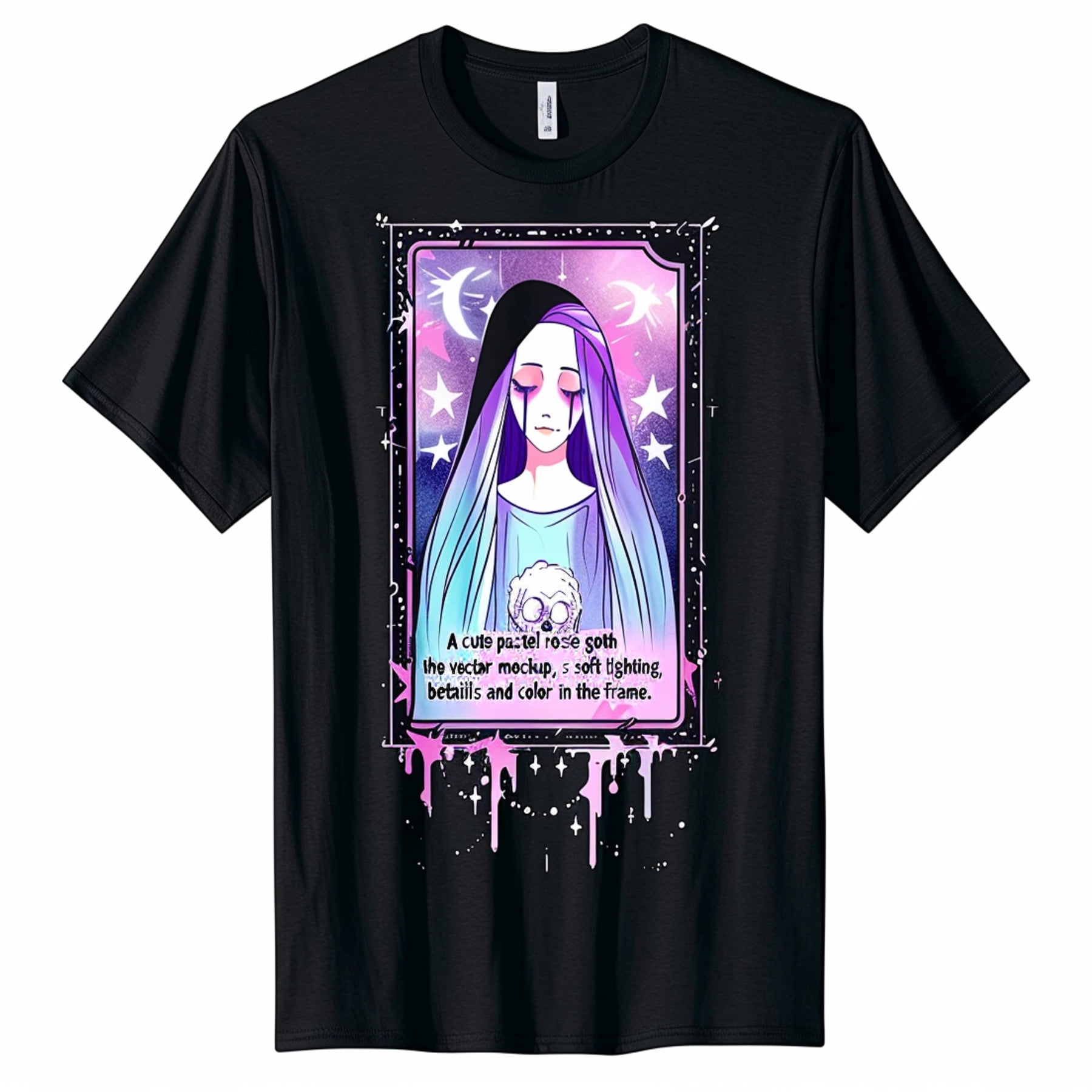 Unleash Your Dark Side with Our Unique Black TShirt Featuring a Cute