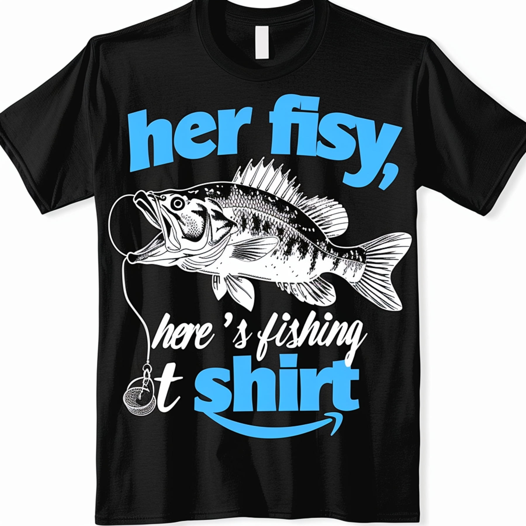 Unleash Your Inner Angler with Our Black TShirt Featuring a Fish