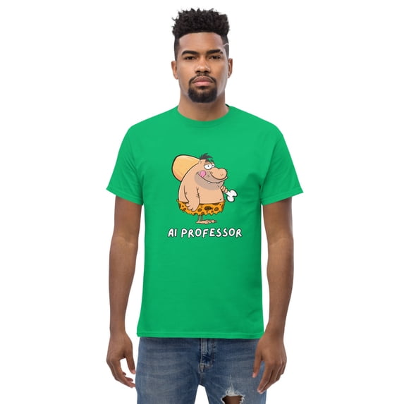 Unleash Your Inner Caveman! - 'AI Professor' - Humorous - Unisex classic tee (Irish Green, XL)