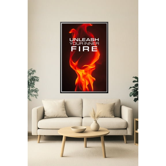 Unleash Your Inner Fire – Motivational Flame Art Poster 【Photo Paper】