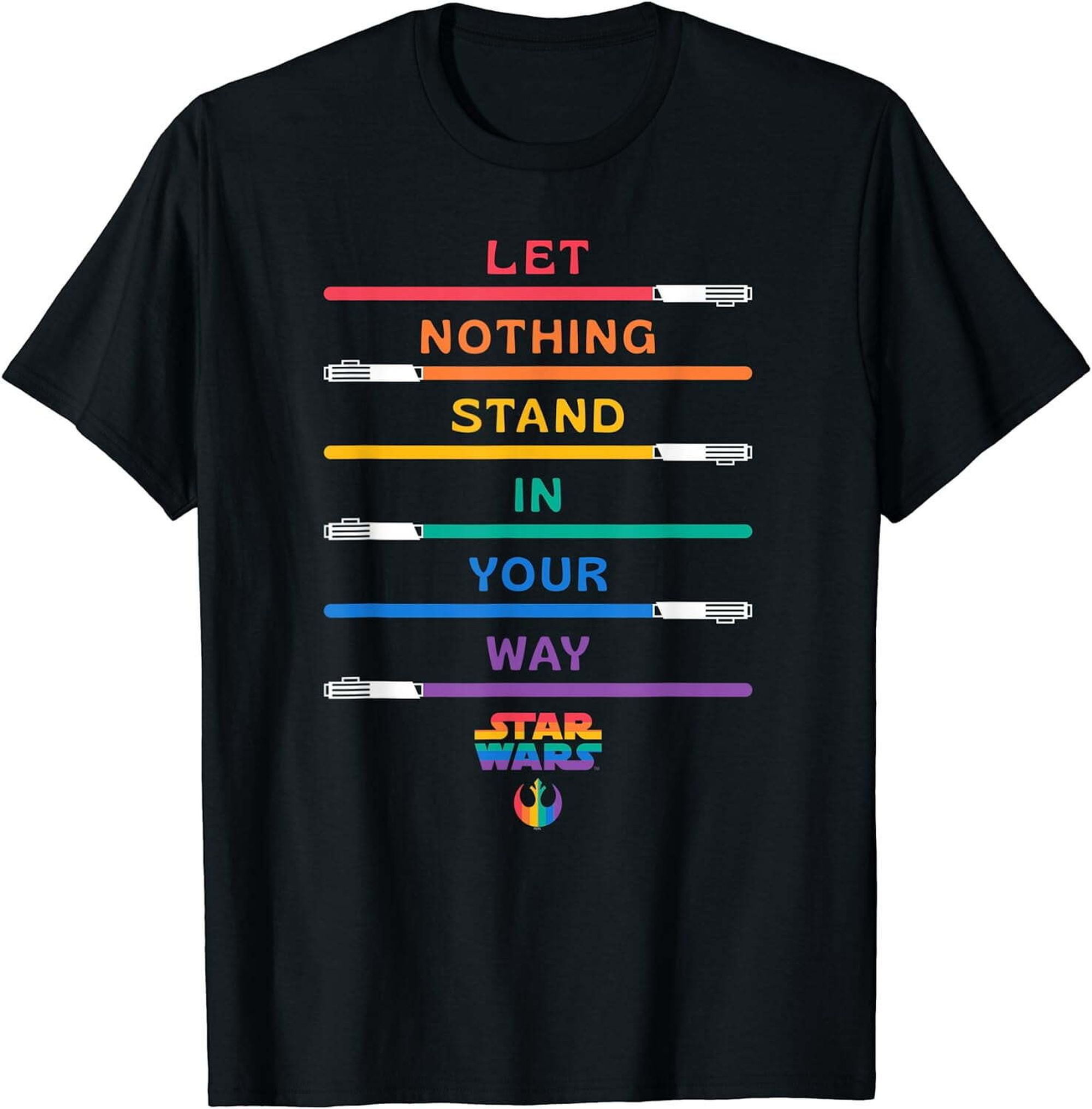 Unleash Your Inner Jedi with the Radiant Star Wars Rainbow Sabers Tee