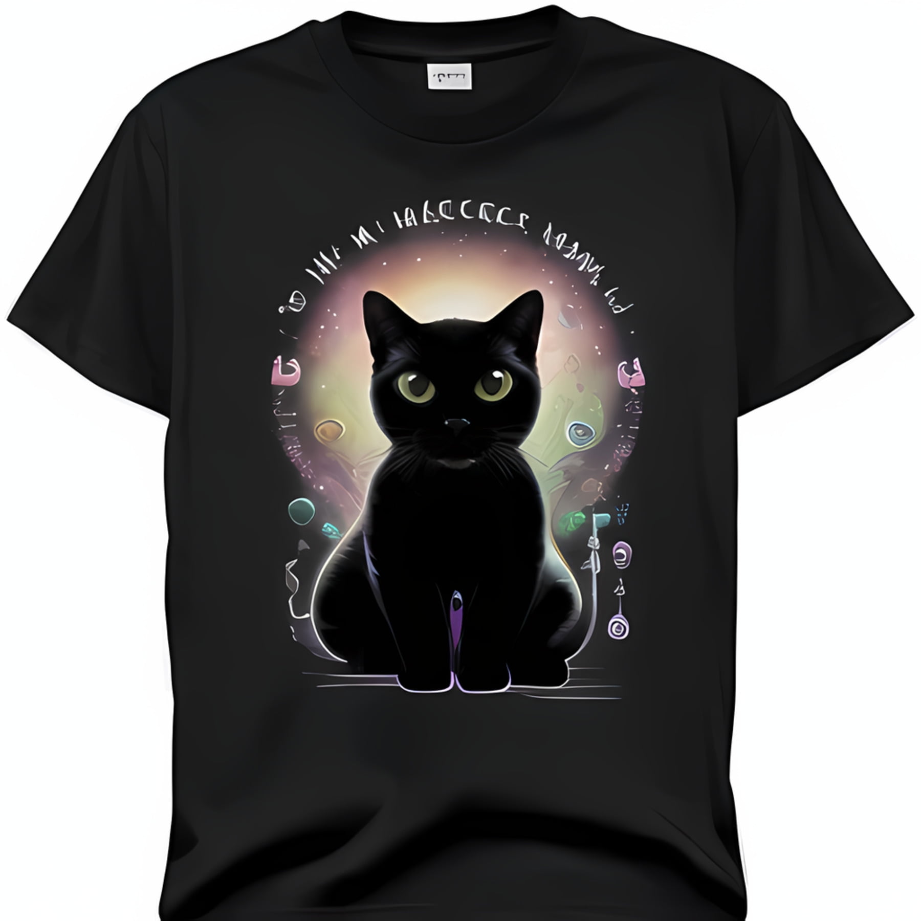 Unleash Your Inner Magic with this Enchanting Black Cat and Crystals T