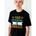 thumbnail image 1 of Unleash Your Potential men t shirt black funny 2026 printed T-shirts, Streetwear style clothing Retro Unisex Shirt Short Sleeve tshirts, 1 of 7
