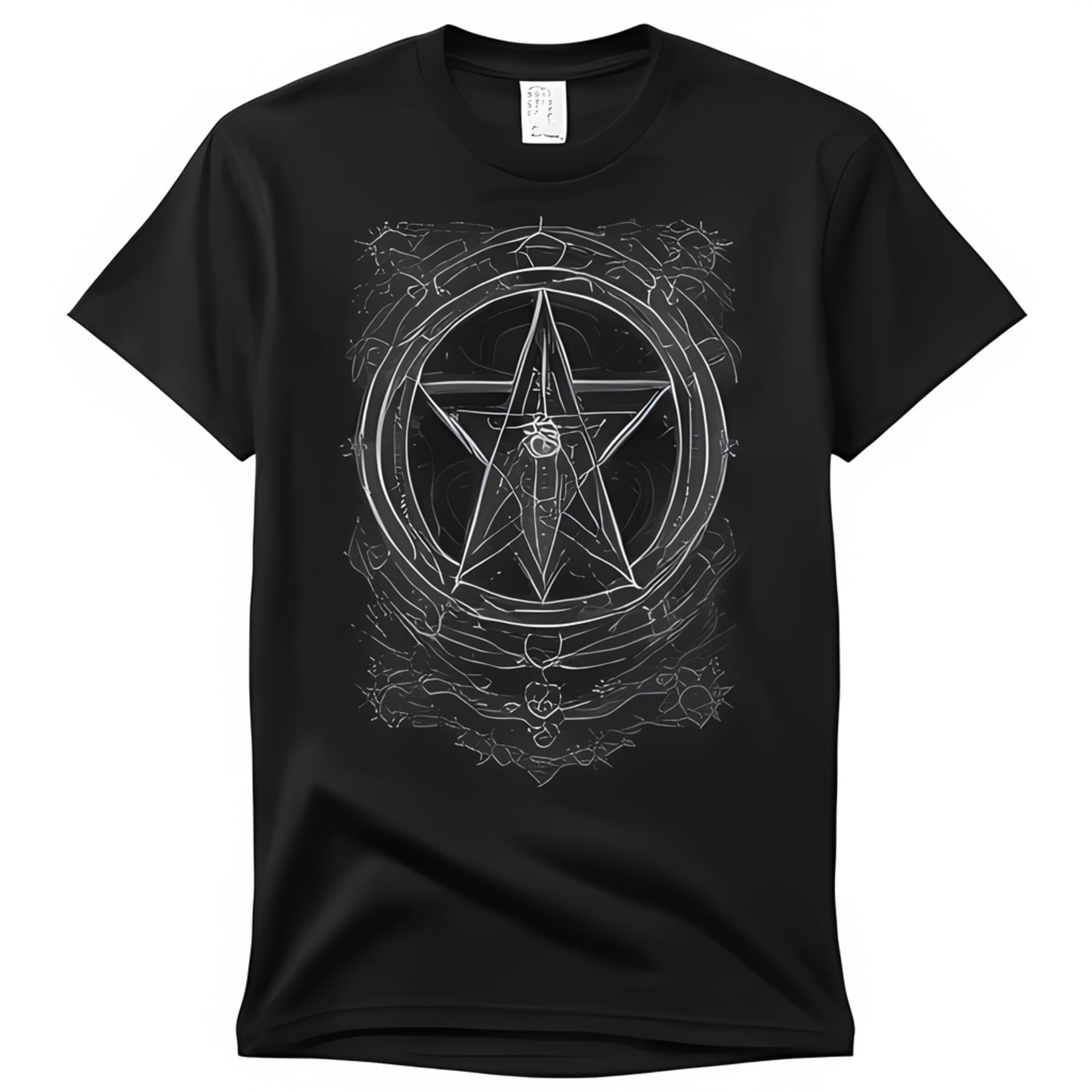 Unleash Your with Gothic Black T-Shirt Intricate Witchcraft Symbols ...