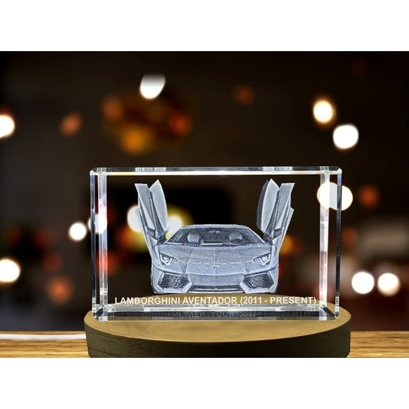 Unleash the Beast: Lamborghini Aventador (2011–Present) - 3D Engraved Crystal Tribute