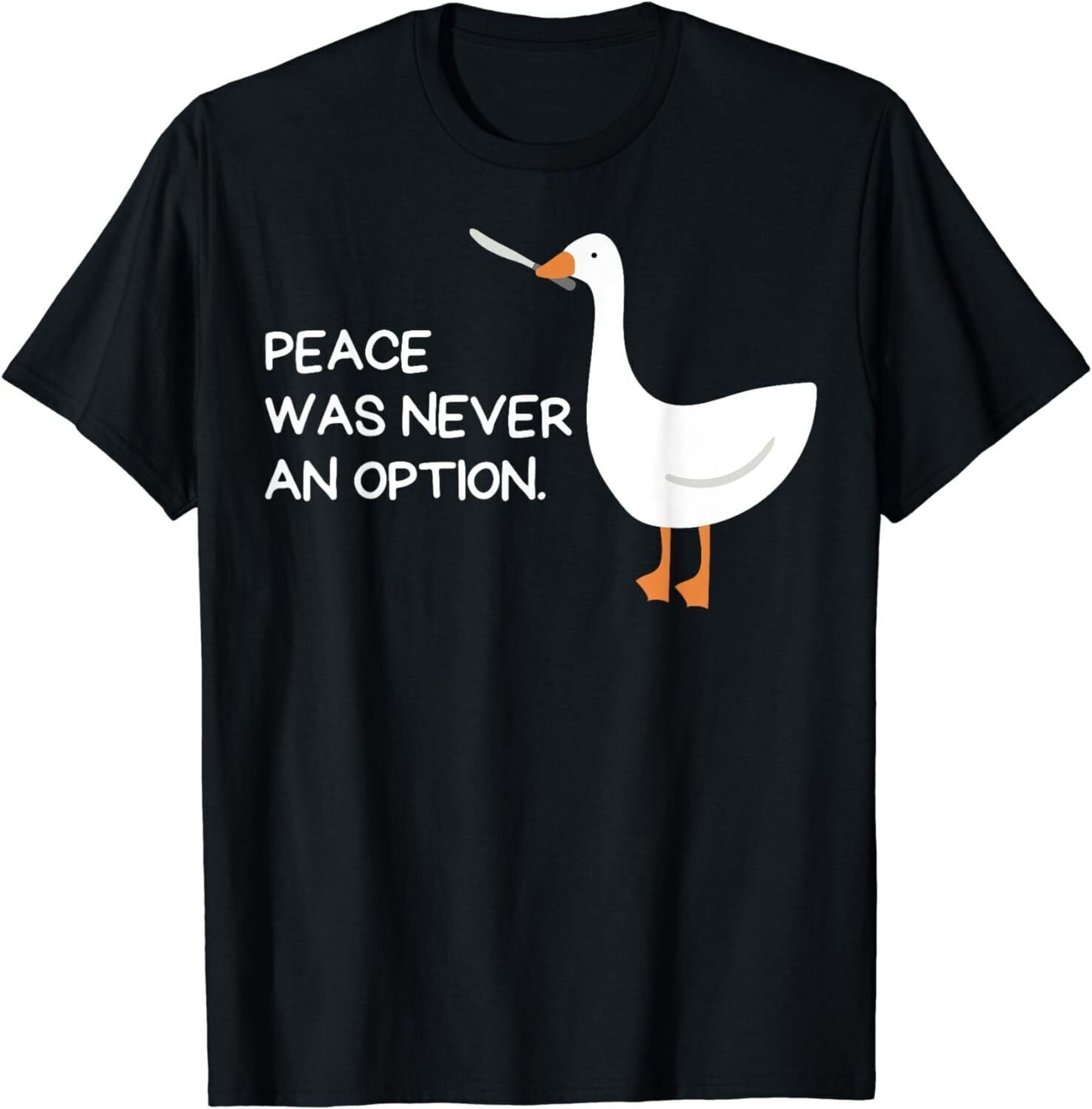 Unleash the Fury: Angry Goose with Knife T-Shirt - A Symbol of Untamed 