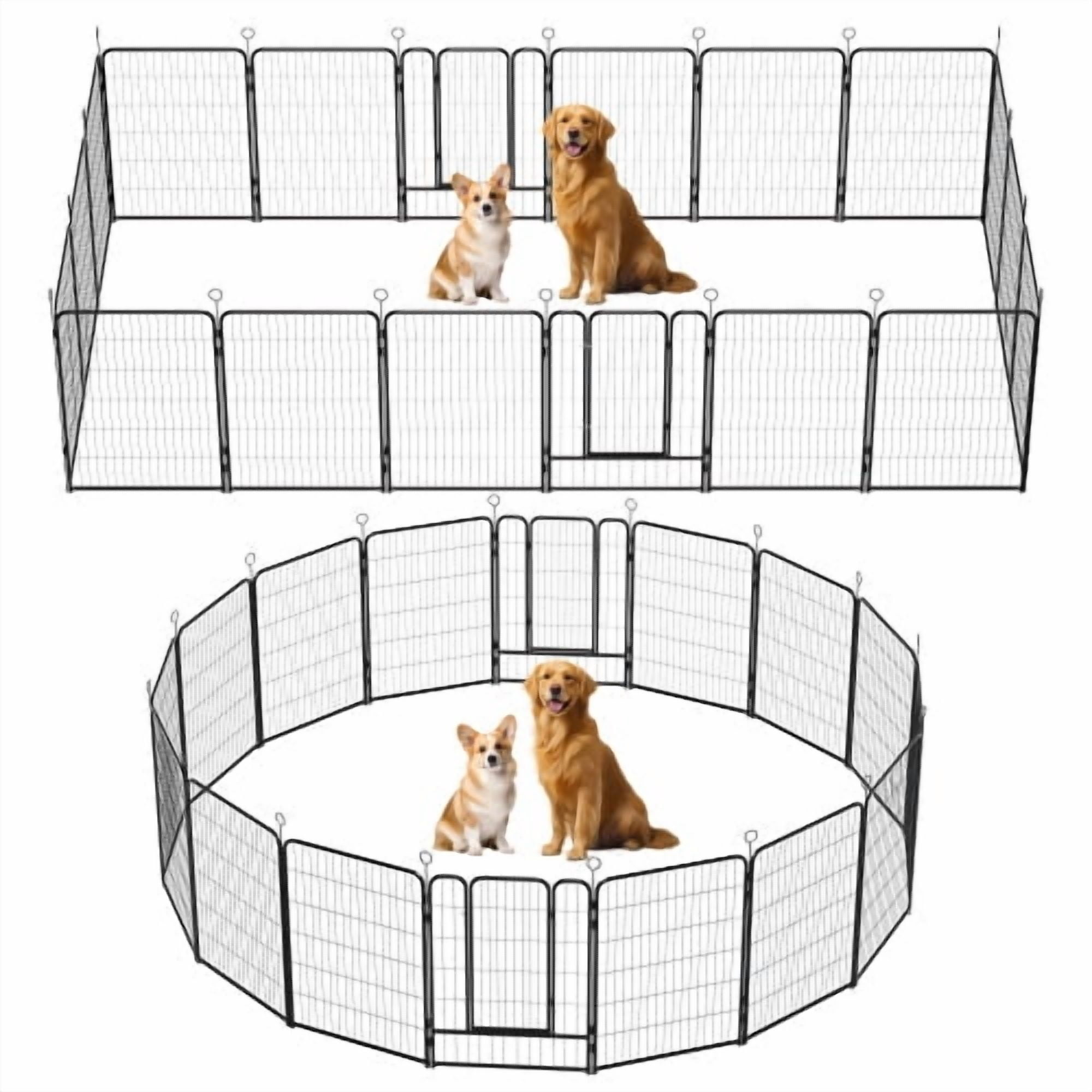 Unleashed Dog Playpen for Indoor, Yard, RV Camping, 40 inch 16 Panels for Medium and Large Dogs│Patented