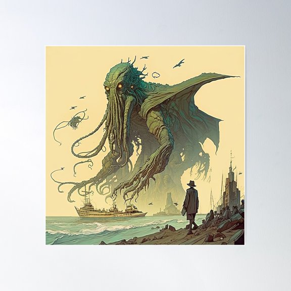 Unleashing The Great Old One Poster Wall Art, Modern Wall Decor For Living Room Bedroom, 16X16 UNFRAMED