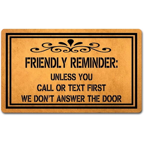 Unless You Call Or Text First Mats for Front Door Entry Front Porch Doormat Non-Slip Carpet Rugs Floor Mat Decorative for Home Bathroom Kitchen Indoor 18x30 Inch