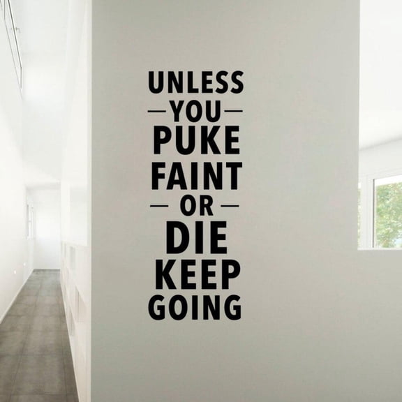 Unless You Puke Faint Motivational Quote Wall Sticker Inspirational Wall Decal Gym Decor Bedroom Decoration Art Home Decor 58x21cm