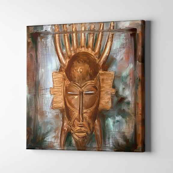 Unlimited Art Project - African Tribal Helmet Canvas Wall Art Print Figurative Wall Décor