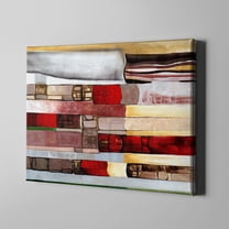 Unlimited Art Project - Dark Military Red Abstract Modern Canvas Wall Art Print