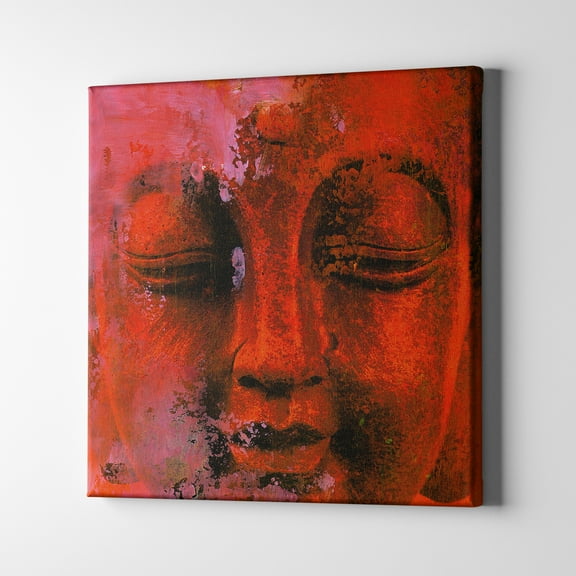 Unlimited Art Project - Red Buddha Canvas Abstract Wall Art Print Modern Unique Wall Décor