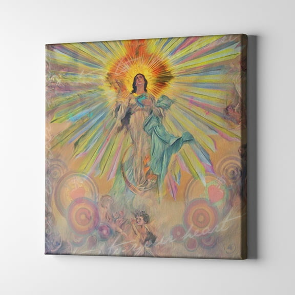 Unlimited Art Project - the Blessed Virgin Mary Divine Canvas Wall Art Modern Print