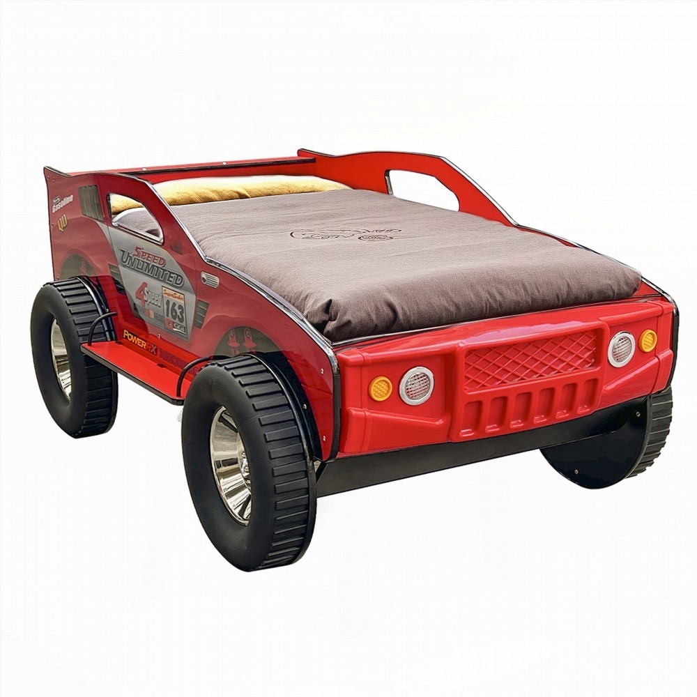 Unlimited Speed Jeep Bed - Twin Size Bed with Raised Guardrail & Soft ...