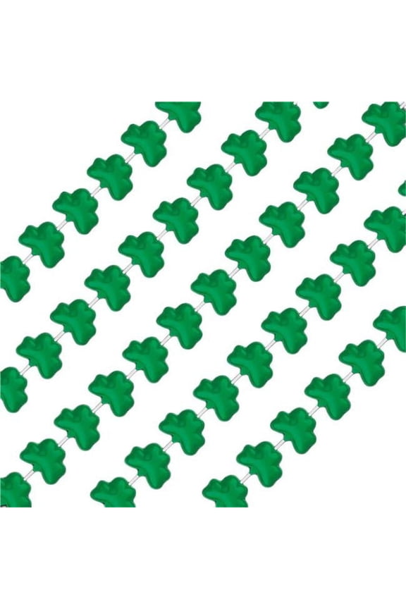 Unlit Lucky Mini Shamrocks Bead Necklace - 12 Piece