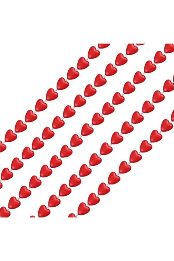 Unlit Mini Love Heart Opaque Bead Necklace - 12 Piece