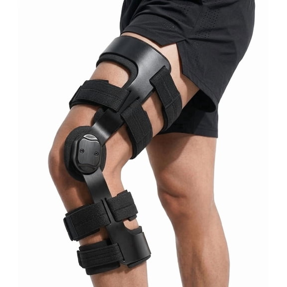 Unloader Knee Brace for Osteoarthritis Support Adjustable ROM Hinged Knee Stabilizer for Ligament Injury Rigid Frame Post-Op Leg Support