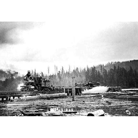Unloading Logs Fine art canvas print (20" x 30")