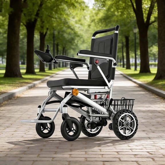 Unlock Daily Freedom: 500W Lightweight Foldable Electric Wheelchair for Adults, All-Terrain Power Chair with 15-Mile Range for Errands, Travel & Outdoors