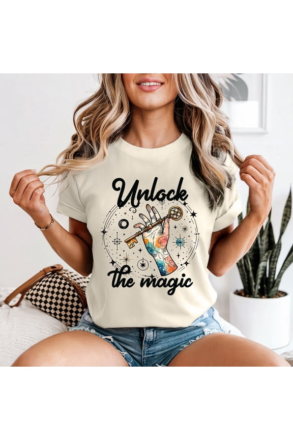 Unlock The Magic Manifestation Spirituality Womens Tee Esoteric All Size S-5XL
