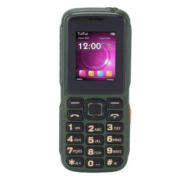 Unlocked 2G Cell Phone for Seniors 1.8 Inch Color Display Triple SIM Cards Big Volume Speaker 3.5mm Earphone Jack Bluetooth Elderly Unlocked Mobile Device 1.8 inches / 4.5 cm Color Screen Green