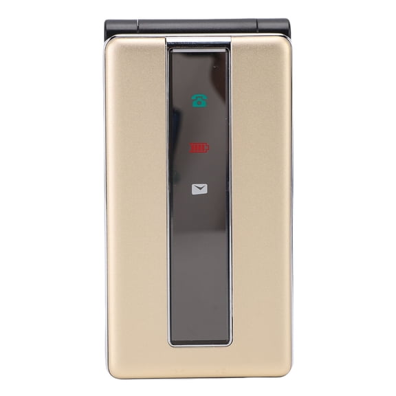 Unlocked 2G Flip Phone with 2.4 Inch Dual SIM Color Display and Large Keys, Loud Speaker Senior Cell Phone (2.4" / 6.1 cm) Gold