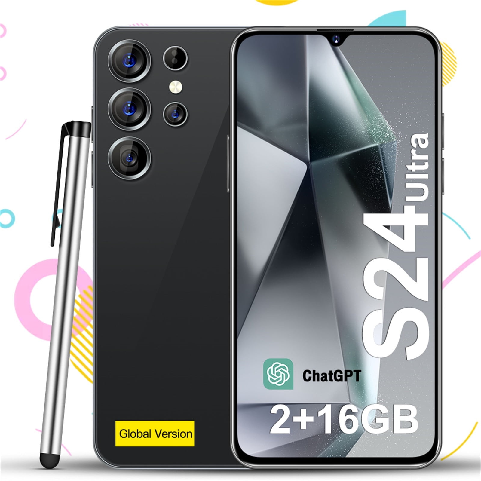 Unlocked Android Smartphone 16GB ROM+2GB RAM Android Phone 6.5IN HD Cell Phone 13MP Camera System 3520mAh Phone Mobile Phone Large Storage Saving Clearence