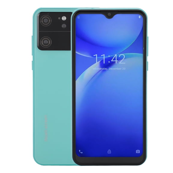 Unlocked Cell Phone 6.49 Inch HD Screen 6GB RAM 64GB ROM 8MP Front 32MP Rear Camera Face Recognition Dual Card Dual Standby Mobile Phone for Android 12 Green / 16.5 cm Display