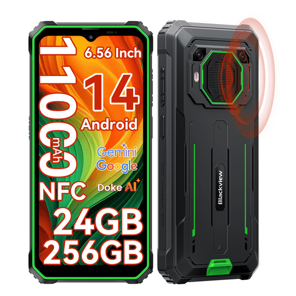 Blackview Rugged Phone BV6200Plus 98dB Super Speaker 11000mAh, 24GB+256GB/2TB Rugged Smartphone Unlocked, 6.56" HD+ 90Hz Waterproof Phone 2025 Android 14, NFC/Fingerprint/GPS/T-moblie/IP69K/3 Slots