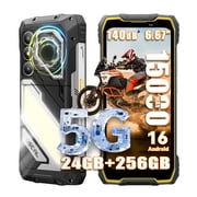 Unlocked Cell Phone Blackview Rugged Smartphone 13000mAh 64GB ROM Android 13, GSM 4G LTE Dual SIM, Waterproof Mobile Phones, BV6200, Black