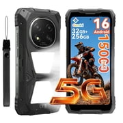 Blackview Rock 2 Pro 5G Rugged Phone,Android 16,6.67" 15000mAh/33W Dual 400LM Camping Light,32GB+256GB/2TB Rugged Smartphone Unlocked,16MP+13MP 2.4K 120Hz Glove Mode/NFC,Black