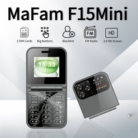 Unlocked GSM Flip Phone Dual SIM 2 Inch Display Long Standby Big Button Cell Phone for Seniors Simple Feature Phone
