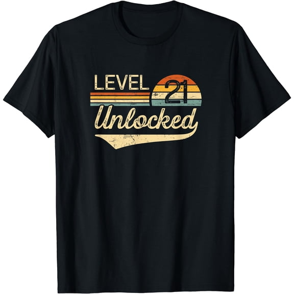 Unlocked Level 21 Vintage 21St Birthday T-Shirt, Unisex T-Shirt