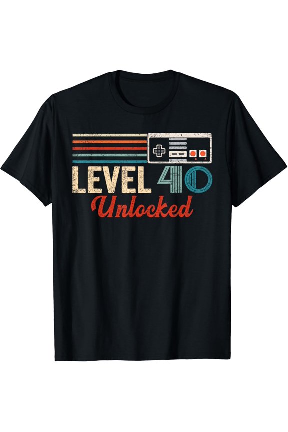 Unlocked Level 40 Birthday Boy Video Game Controller T-Shirt