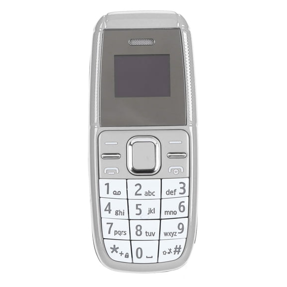 Unlocked Mini Button Phone with Dual SIM Card 2G GSM Low Radiation Backup Cell Phone (0.66 inches / 1.68 cm Display) - Grey