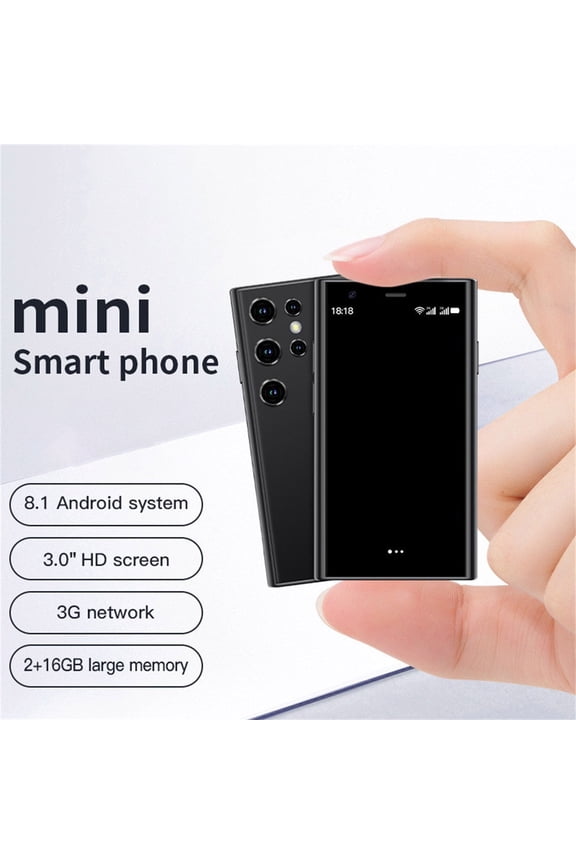 Unlocked Mini Cell Phone with Dual SIM 3G and WiFi Support, Compact Lightweight Backup Phone for Seniors Childs Travel Emergency Use Featuring Long Standby Battery and Simple Android 8.1 OS