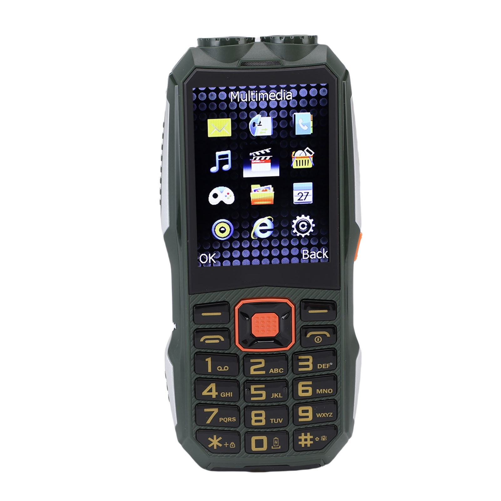 Unlocked Senior Cell Phone 2.8 inches / 7.1 cm Screen Big Buttons Mobile Phone Loud Volume 6800mAh Battery Dual SIM 2G GSM Rugged Outdoor Elderly Phone Green US