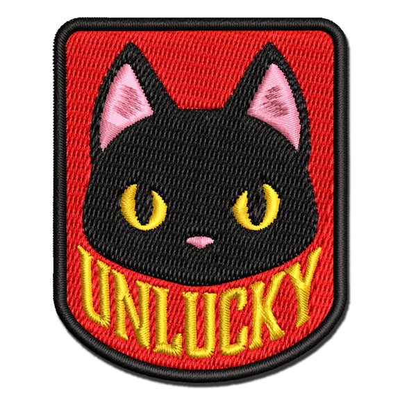 Unlucky Black Cat Applique Multi-Color Embroidered Iron-On Patch - 2.0 Inch Mini