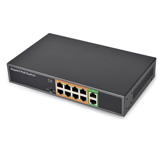Unmanaged Networking Switcher 10 Port 8 PoE Plus 2 Uplink Port
