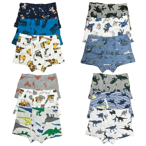 Unmatched Style and Comfort: B&Q 12-Pack of Toddler Boys Cotton Boxer Briefs - Sizes 4T, 5T, 6T, 7T, and 8T | Experience Stylish, Comfortable, and Durable Essentials