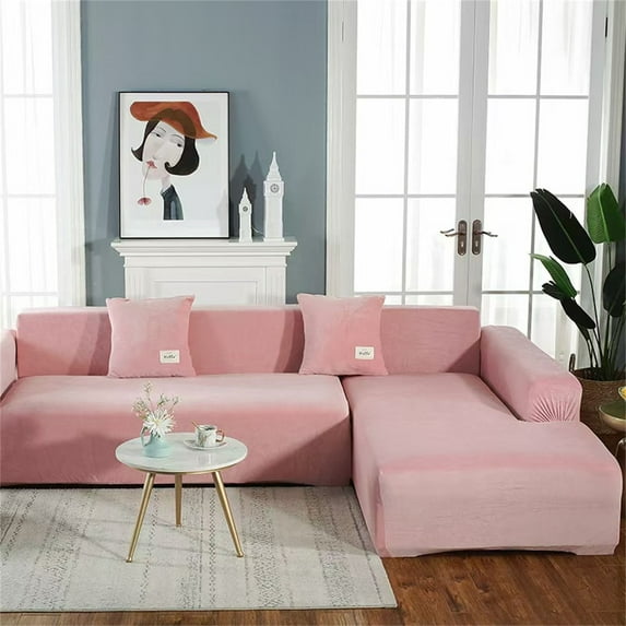 Unmbo Elastic Velvet Sofa Slipcover,Anti-Slip Stretch Couch Cover Furniture Cover