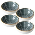 thumbnail image 1 of Soy Sauce Dish Set, Small Bowls For Side Dishes, Small Condiment Bowls, Dipping Bowls, Floral Pattern Dip Bowls For Dessert, Snack-dark grey-Set of 4, 1 of 6