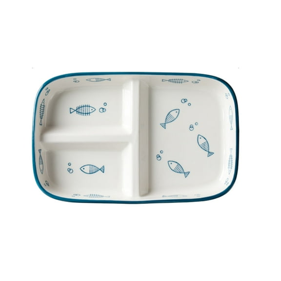 Unmbo Square Portion Control Plates for Weight Loss,Divided Plates Ceramic Plates