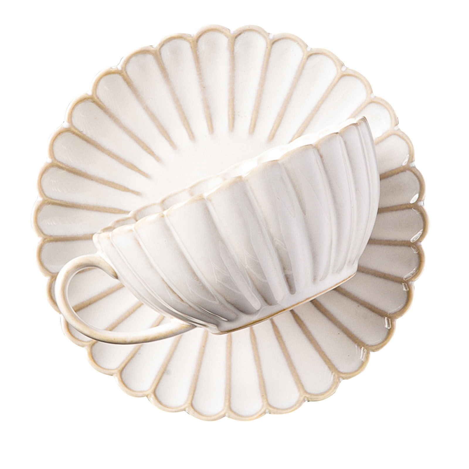 SIELUNO White Porcelain Espresso Coffee Cup,Ceramic Cup With Spoon And Saucer For Afternoon Tea 250ml/8.8oz